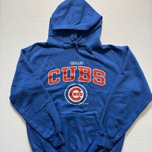 Vintage Y2K 2001 Chicago Cubs Baseball MLB Medium Blue Hoodie Hooded Sweater